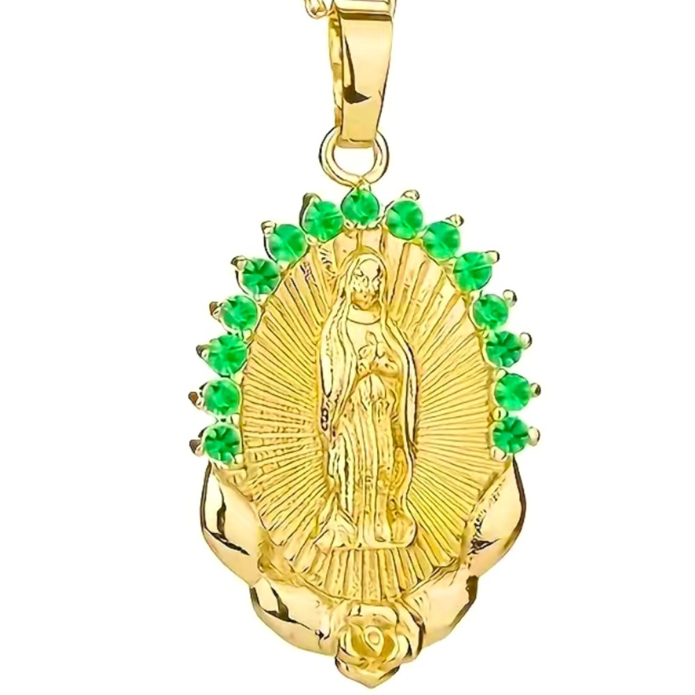 Cubic Zirconia Virgin Mary Necklace